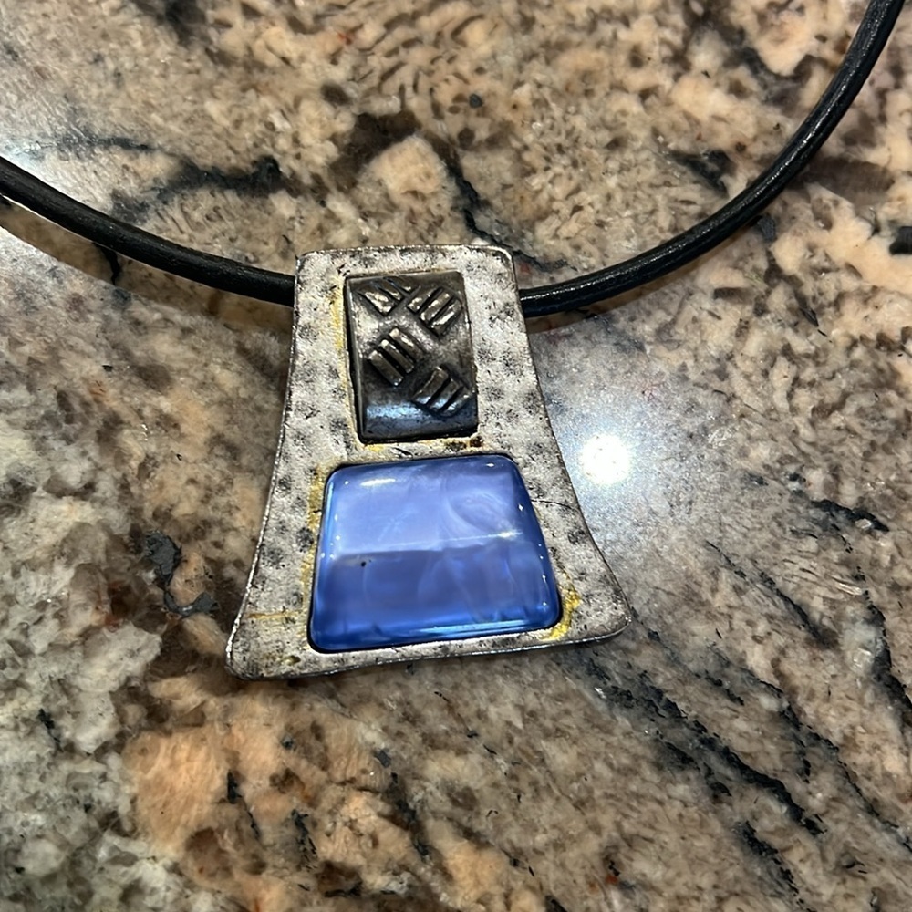 Chico's Silver and Blue Stone Necklace